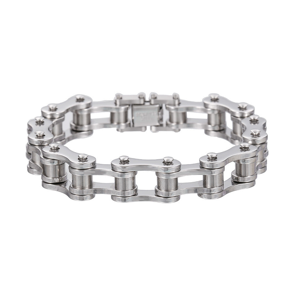 Wholesale Punk Rolling Bicycle Chain Stainless Steel Bracelet